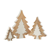 Détail du sapin puzzle en bois blanc J-Line, texture bois