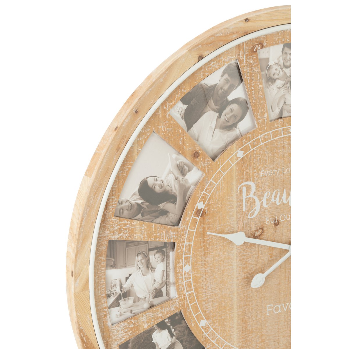 Horloge Murale J-Line en MDF Naturel avec un design classique