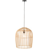 Lampe suspendue Wie en rotin naturel vue de face, design élégant