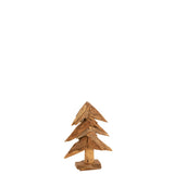 Arbre décoratif J-Line en bois naturel, petit modèle, vue de face