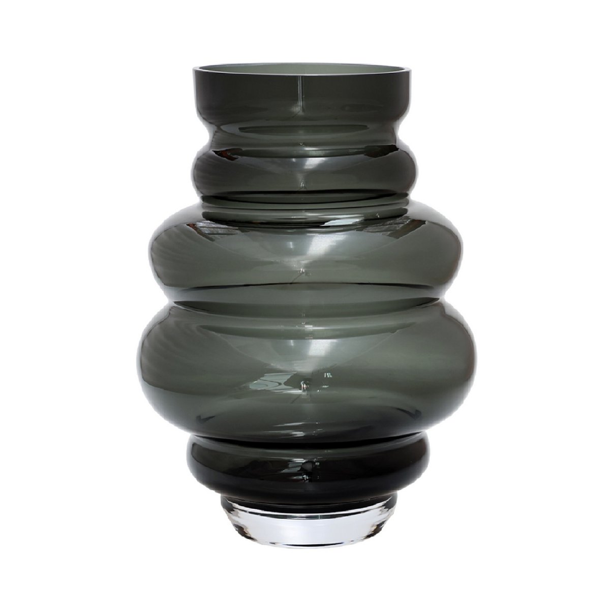 Vase Maputo Gris en verre soufflé à la bouche, élégant et robuste