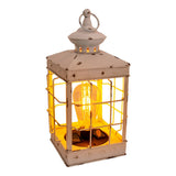 Décoration LED lanterne de lumière solaire 31,5 cm de haut, blanc antique, en métal et plastique, LED intégré, pour l'extérieur