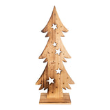Decole en bois LED "sapin" grand, en bois naturel avec LED fixes, décoration de Noël pour l'extérieur
