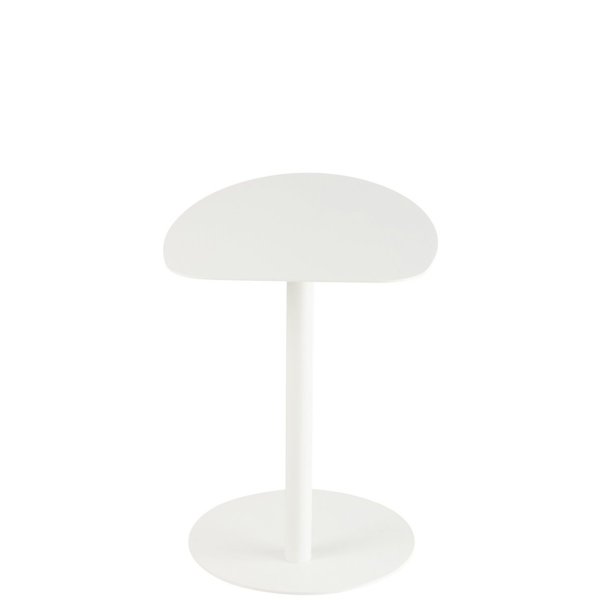 Table d'appoint J-Line Ice en métal blanc, détail du matériau
