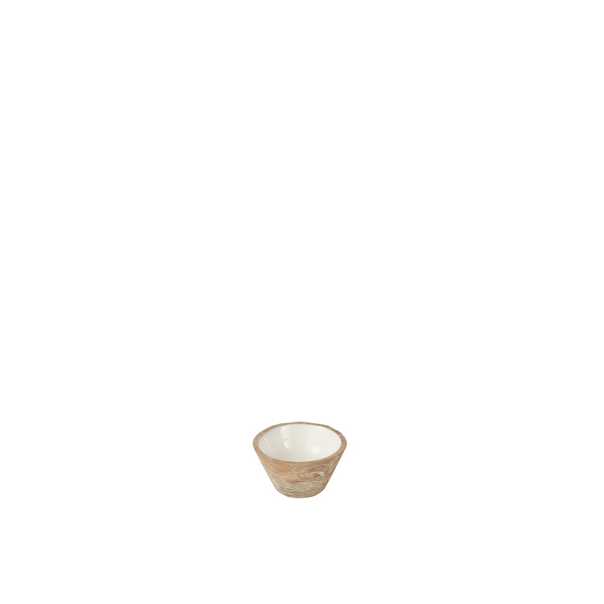 Bol en bois blanc J-Line, vue de dessus montrant le design scandinave
