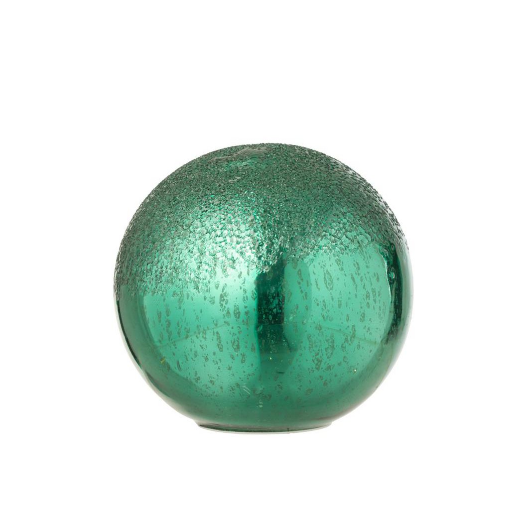 Boule Cracked J-Line en verre vert, vue de face