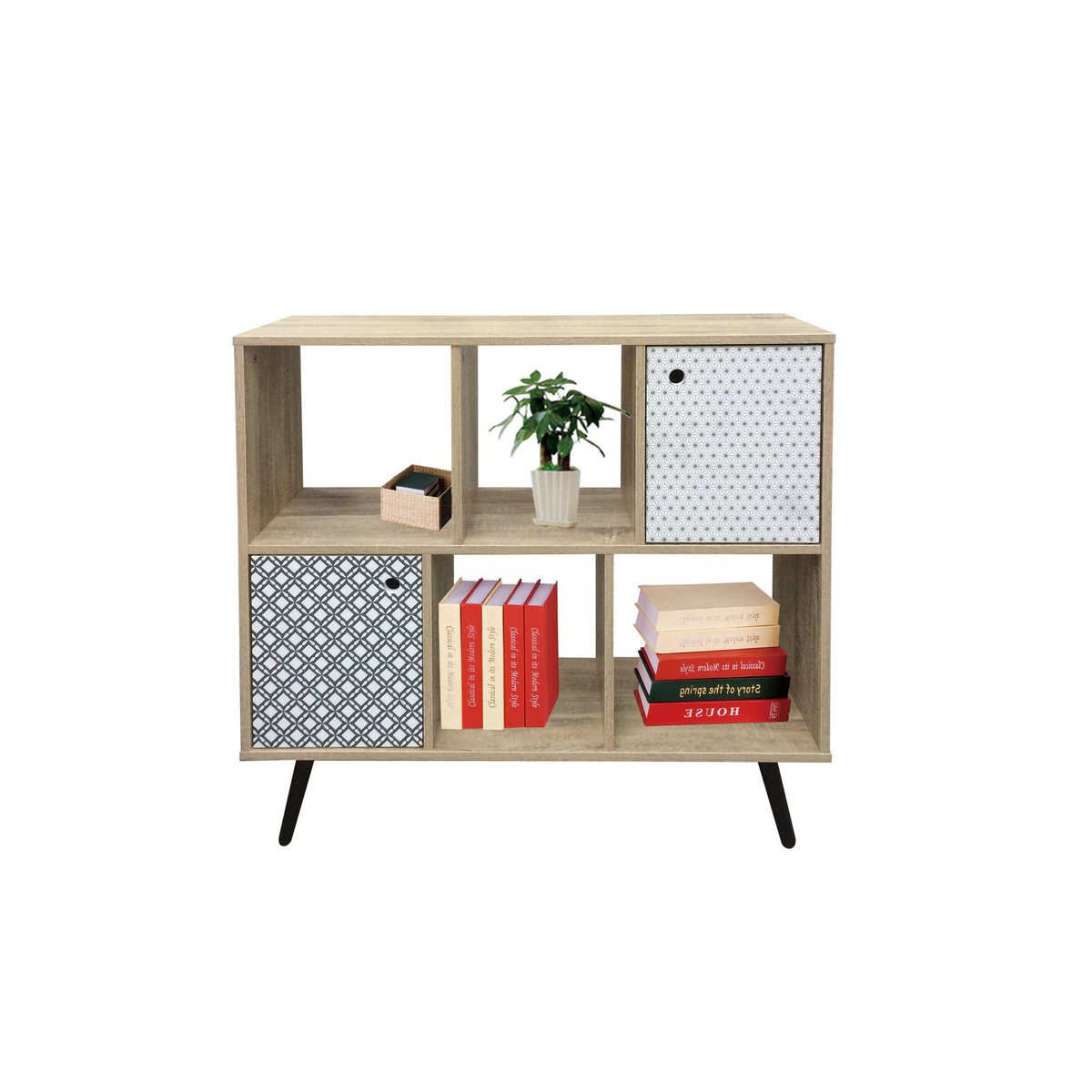 Buffet scandinave en bois avec tiroirs et charnières métalliques
