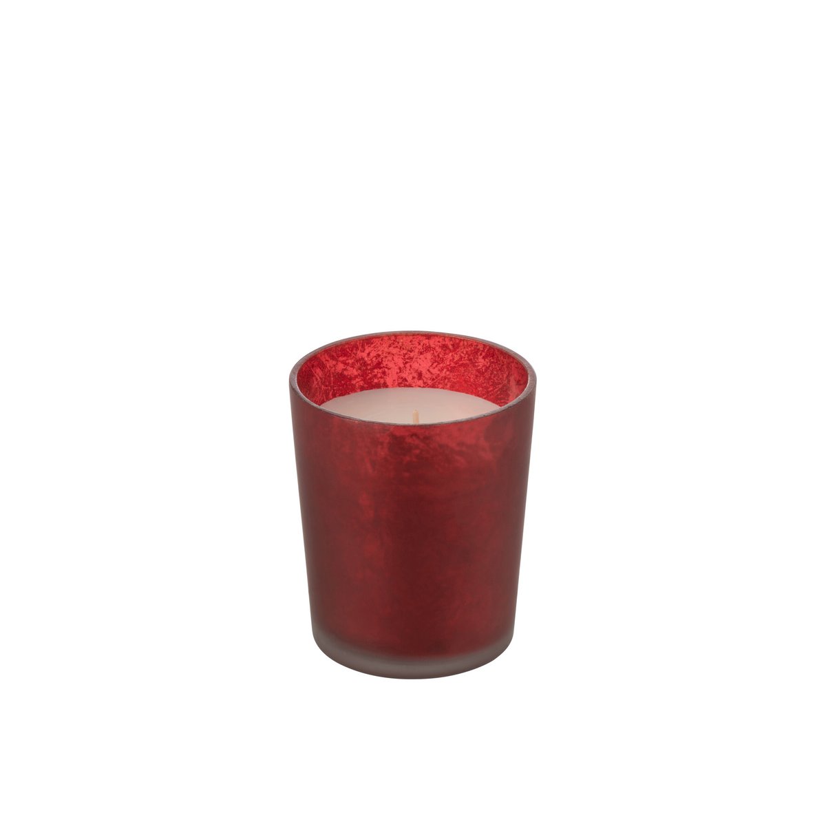 Bougie parfumée J-Line M-Chic en verre rouge, parfum Oud & Amber