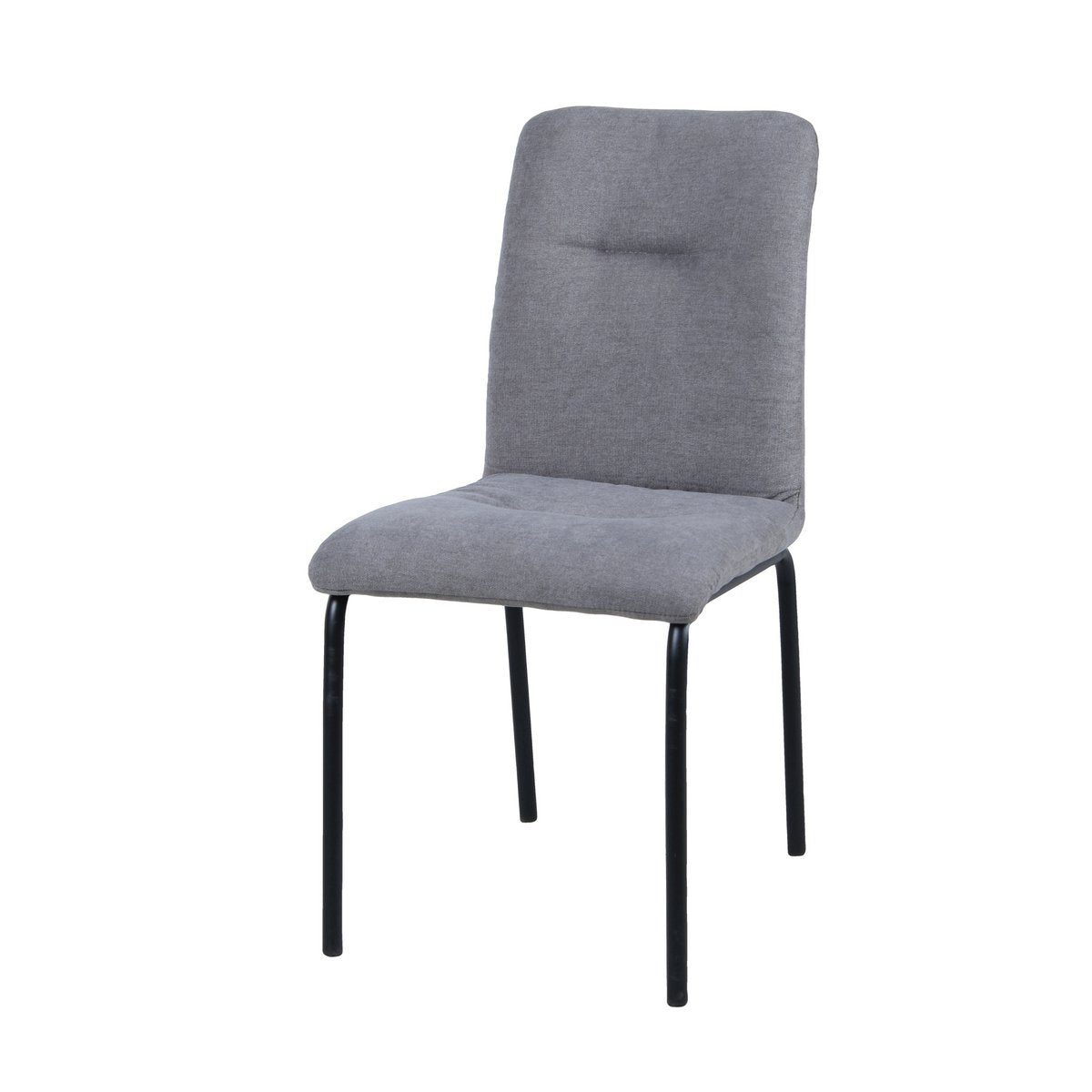 Chaise moderne en tissu, vue de profil montrant le design épuré