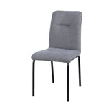 Chaise moderne en tissu, vue de profil montrant le design épuré