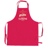 Tablier de cuisine Peps recylé Le gratin avec poche Rose 90 x 72