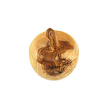 Salière en forme de pomme avec pelle à sel, bois d'olivier