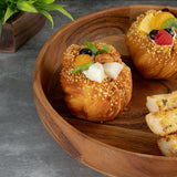 Bol de fruits décoration coquille en bois maître boîte 8 parties Ø30 cm la loi alimentaire acacia massive