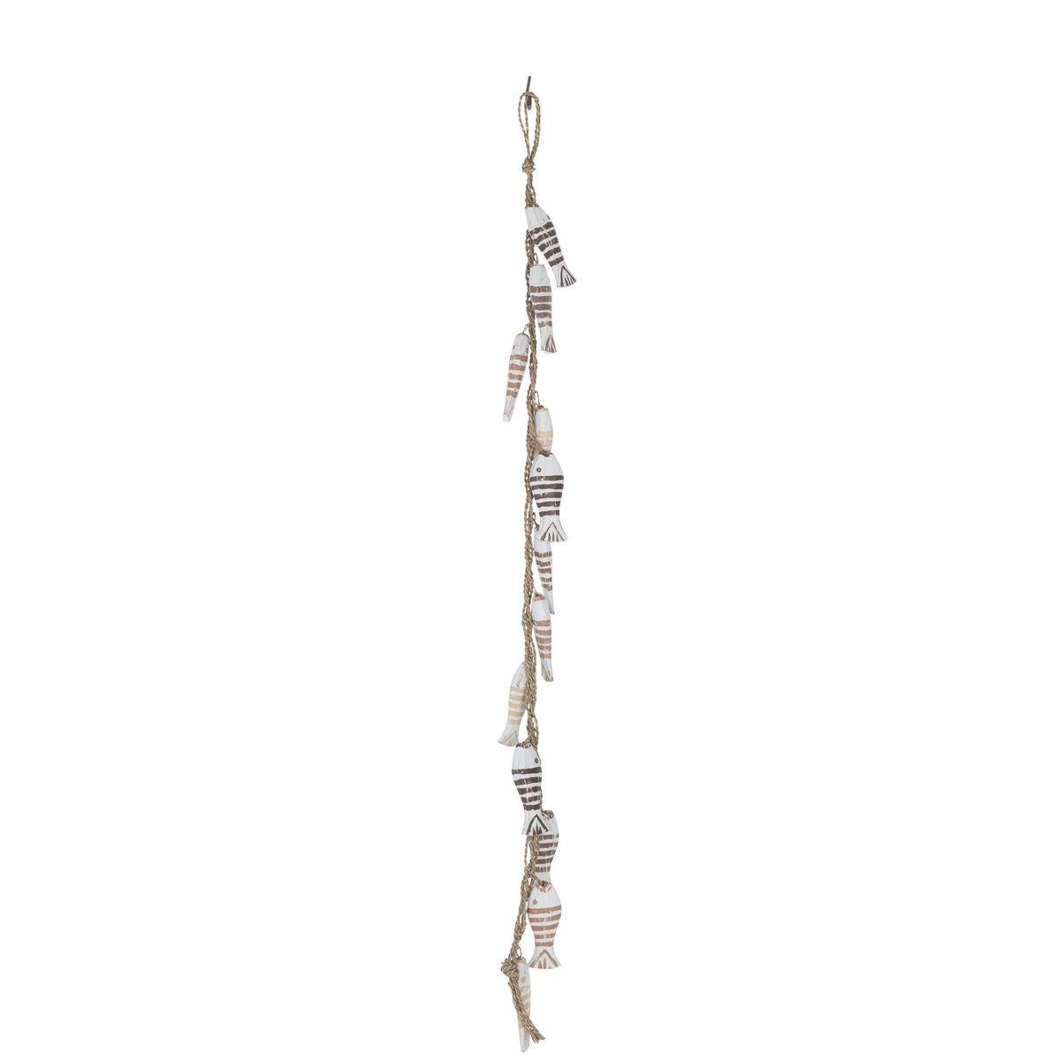Suspension J-Line en bois blanc et brun, design élégant et bohème