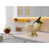 Bouteille refroidisseur à vin refroidisseur à 4 parties Métal Ø 29 cm Champagne refroidisseur Round Silver Gol Ice Skyhears Champagne