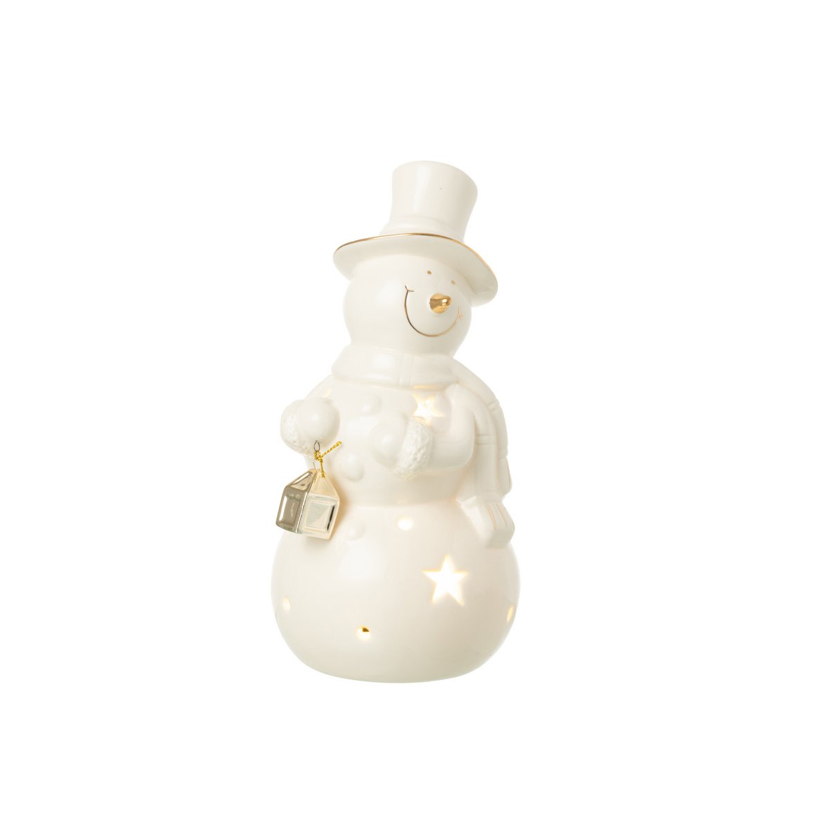 Détail de la figurine Bonhomme de neige J-Line en céramique