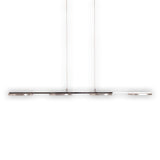 «Poutre» pendentif LED en métal et en plastique en acier-en-linge, avec LED intégrée