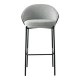 Détail du dossier marron foncé de la chaise de bar Canelas