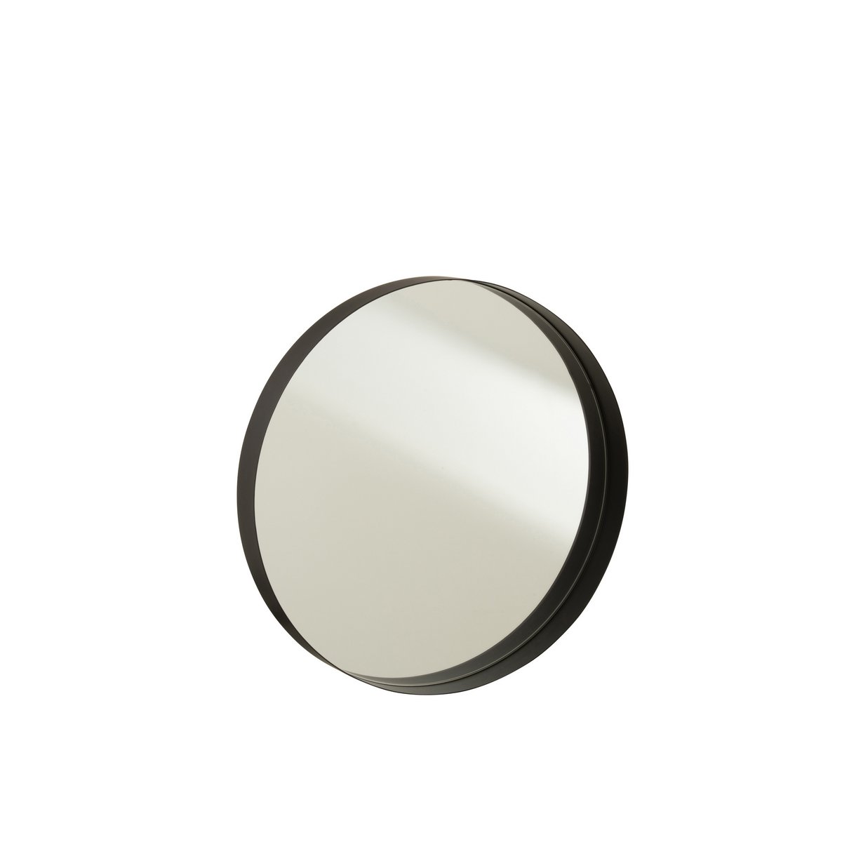 Miroir J-Line en métal noir, vue de face avec cadre élégant