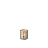 Bougeoir J-Line Branches en verre gris, vue de face