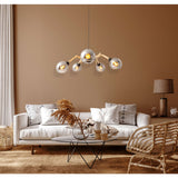 5 lampe suspendue en verre "Soito" Lampe suspendue en métal, en verre et en caoutchouc, avec prise E14, pour salle à manger, salon, couloir ou bureau, 80 cm de diamètre