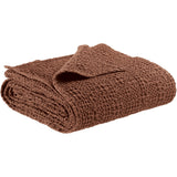 Plaid Tana Tabac 140x200 - Élégance et confort en coton marron