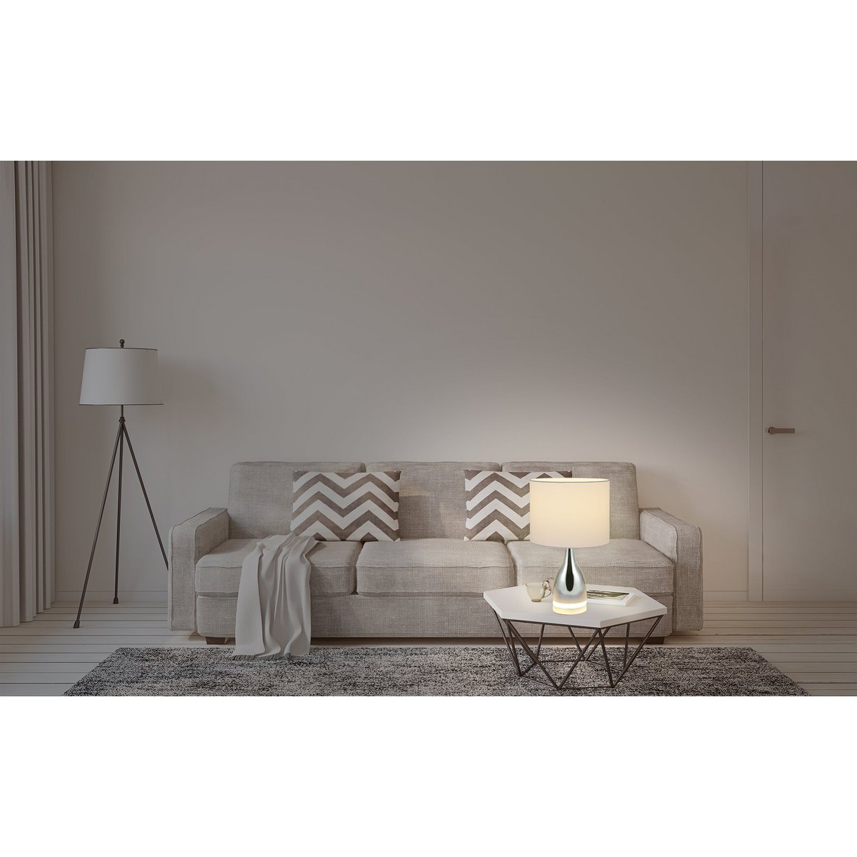Lampe de table Cosima sur un buffet élégant