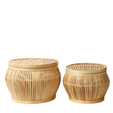 Table d'appoint | Table basse | Panier de table BATAVIA en Bambou (2 tailles)