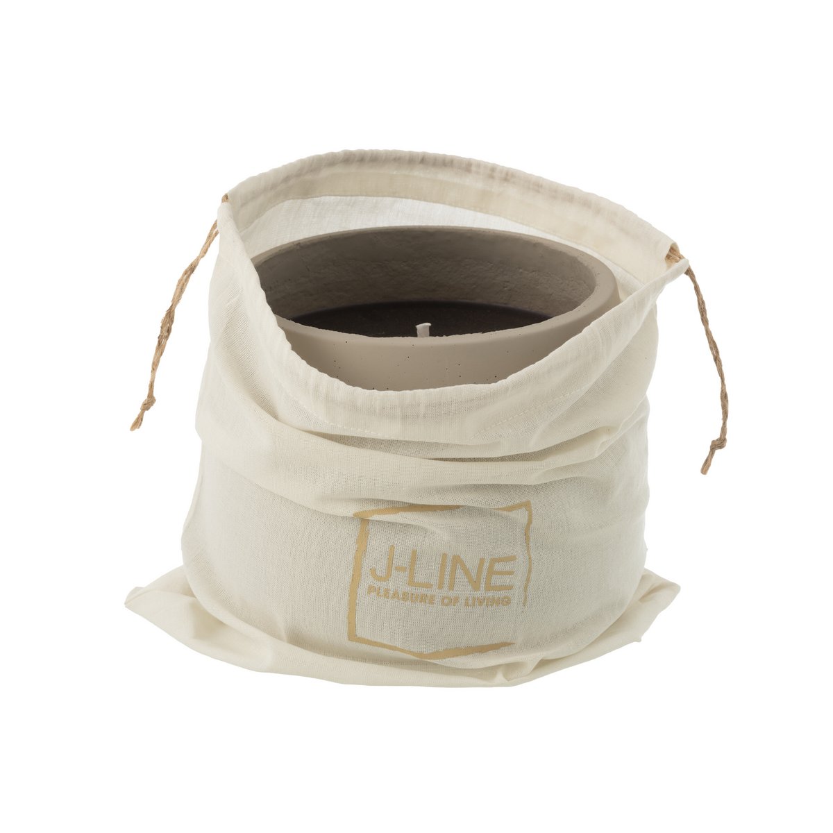Détails de la bougie J-Line Cyra, finition en ciment