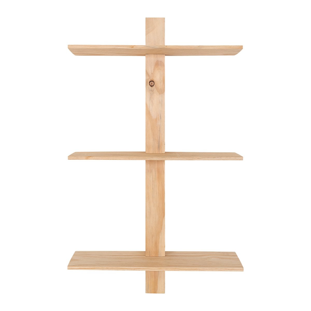 Étagère Almelo murale en bois naturel, détail des étagères