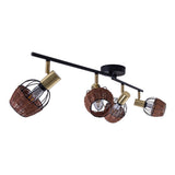 4 plafonds "Corbis", spot métallique en noir et or, avec prise E14, pour salle à manger, salon, couloir ou bureau, plafond à l'intérieur, 78 cm de long