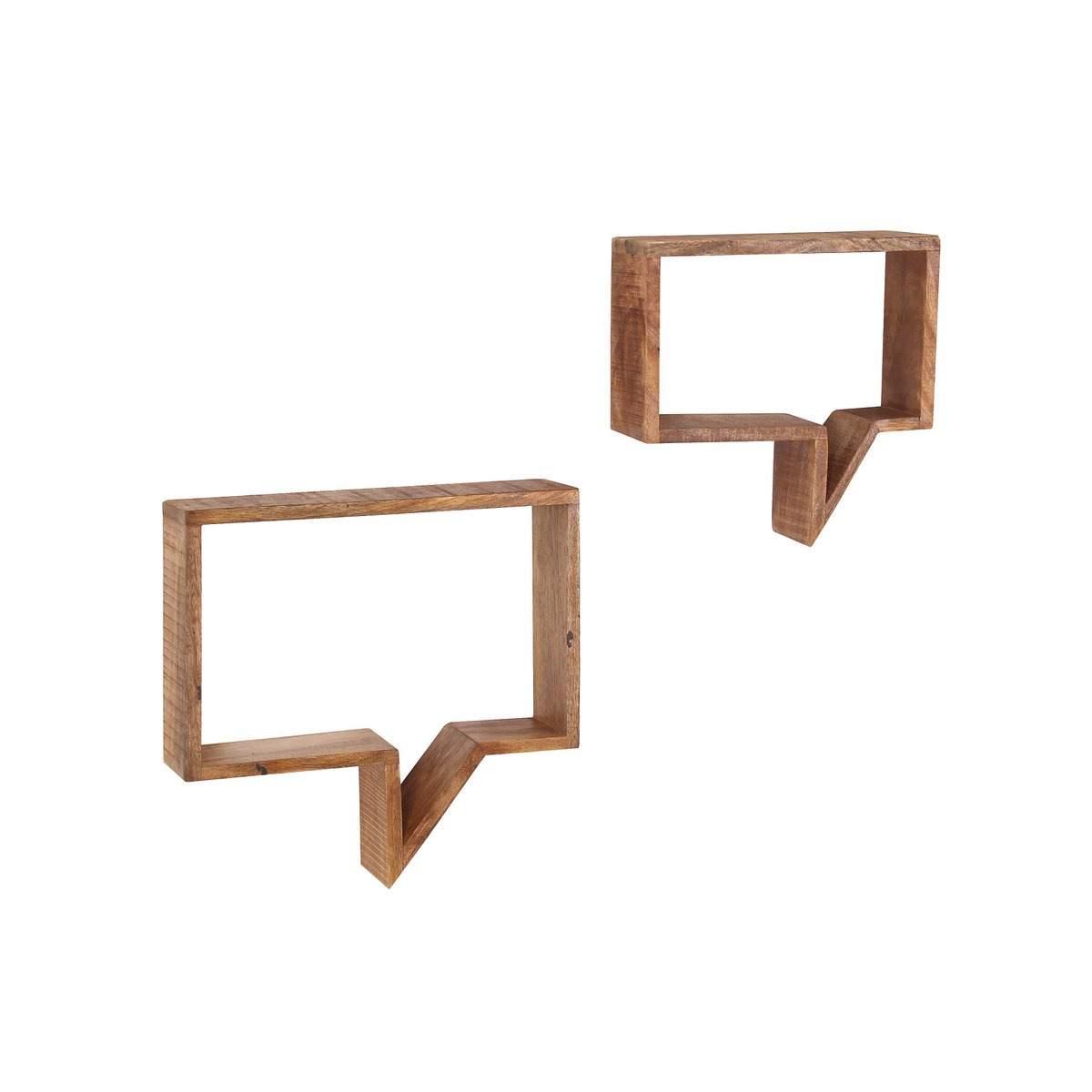 Vue de profil de l'étagère murale moderne en bois
