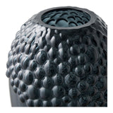 Vase en verre gris foncé, vue latérale montrant la hauteur de 25 cm