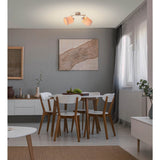 Mur et plafond à 2 places "Maron" en métal-satin avec parapluies en tissu dans la nature, avec une douille E14, la lampe pour le salon, la salle à manger, le couloir et le bureau, 46 x 12 cm