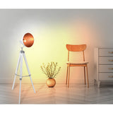 Lampe debout à trois pattes "" Christie "" en métal et blanc peint Hol, E27, 90-130 cm de haut