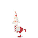 Figurine J-Line Sapin du Père Noël en métal rouge et blanc, vue avant