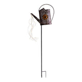 Brochette de terre solaire LED (canette d'arrosage) h: 110 cm galvanisé, pour une brochette à l'extérieur, en métal et en plastique en argent, avec une LED intégrée