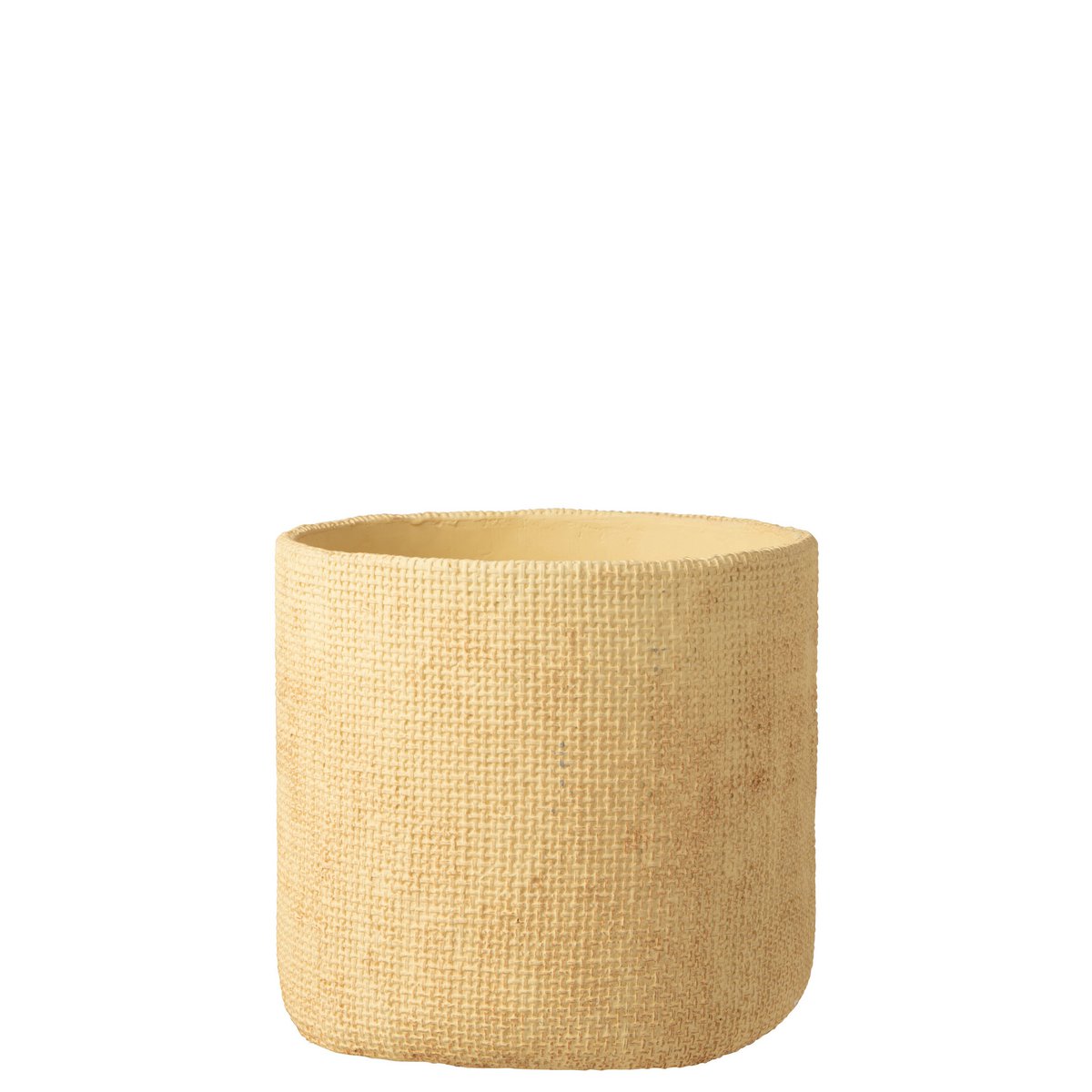 Pot de fleurs J-Line Sunny en ciment beige, design élégant et moderne, Ø 26 cm