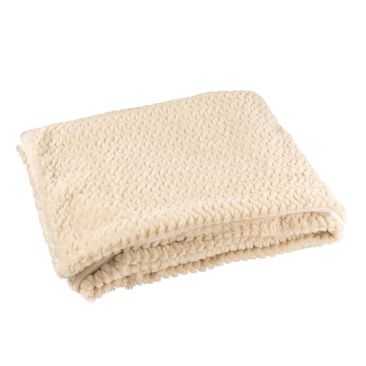 Couverture J-Line beige, vue d'ensemble sur fond neutre.