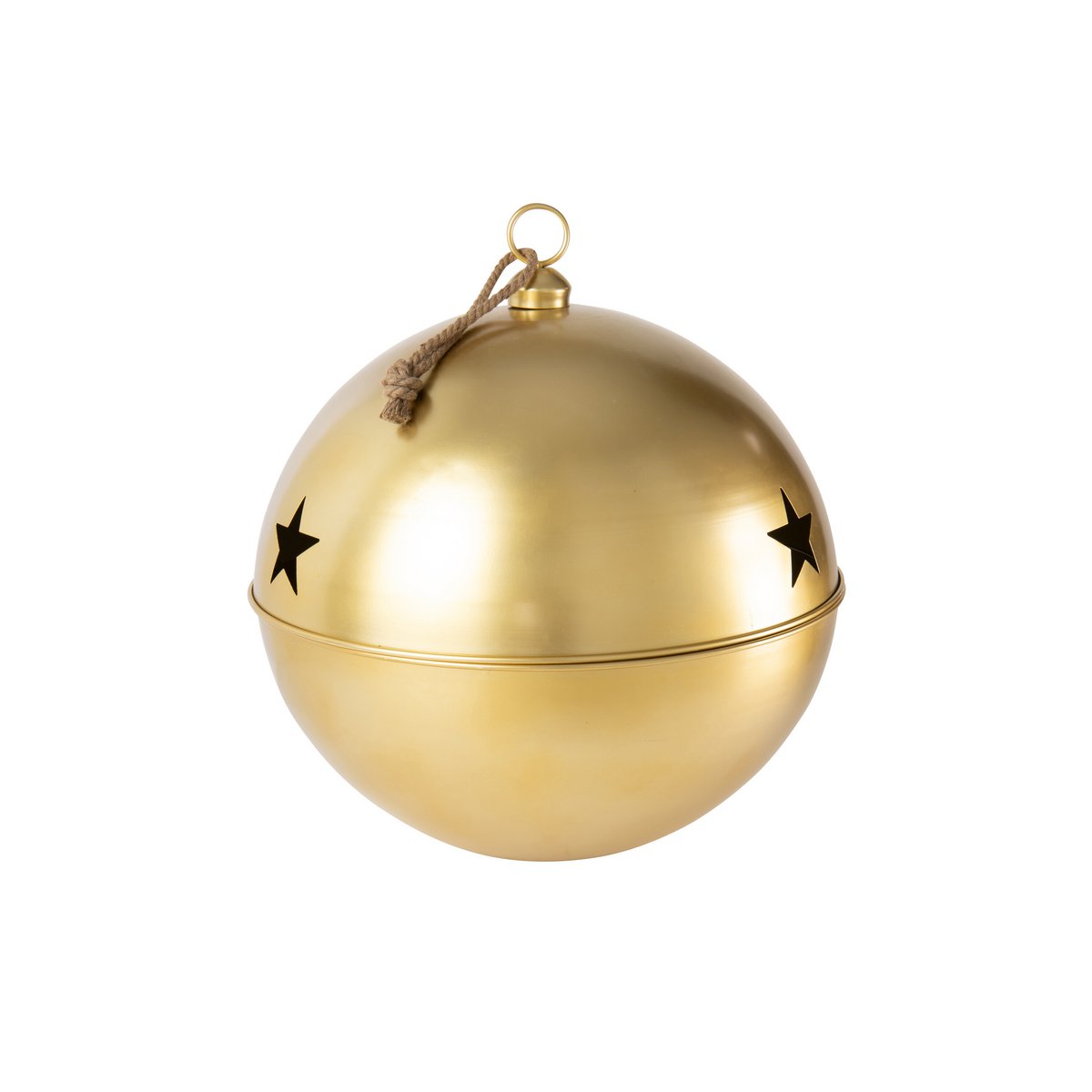 Boule de Noël J-Line, vue rapprochée du détail en fer doré.