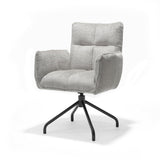 Fauteuil Nova Tissu Cremona %2304 Naturel - Structure rotative 360 noir P14