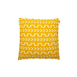 Coussin en coton ocre et blanc 45x45