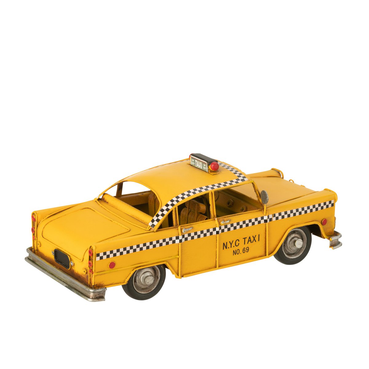 Décoration Taxi Antique J-Line en métal jaune chaud - vue avant