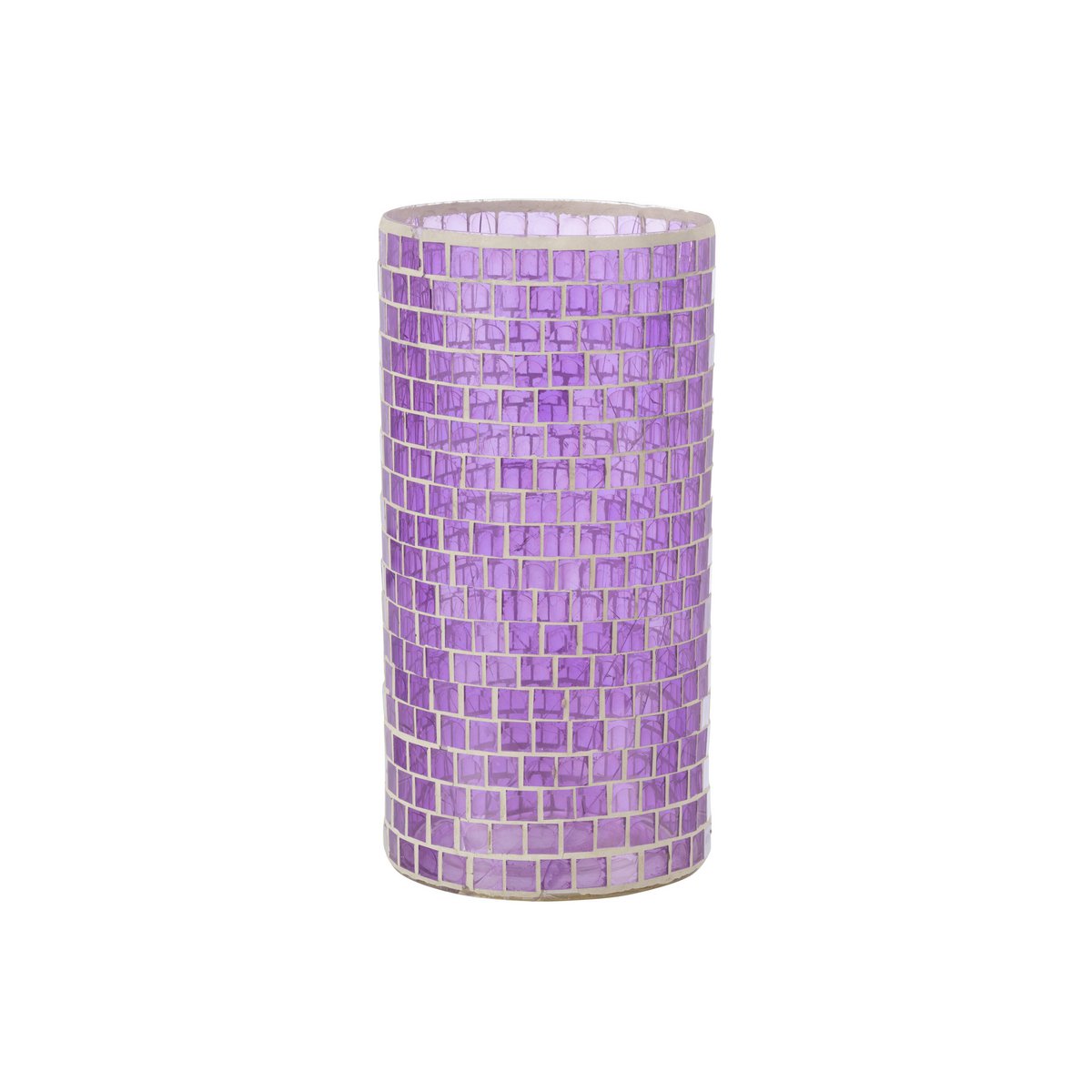 Vase J-Line Mosaic Round en verre violet, vue de face