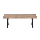 Vue de côté de la table basse avec plateau en chêne