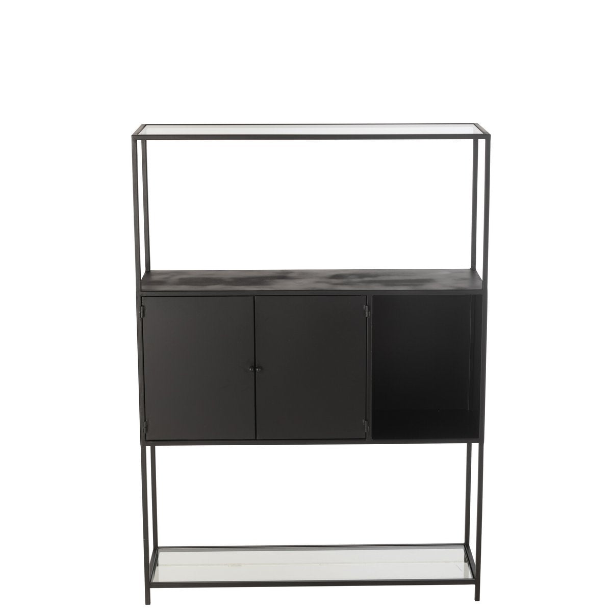 Étagère J-Line décorée avec des livres et objets d'art