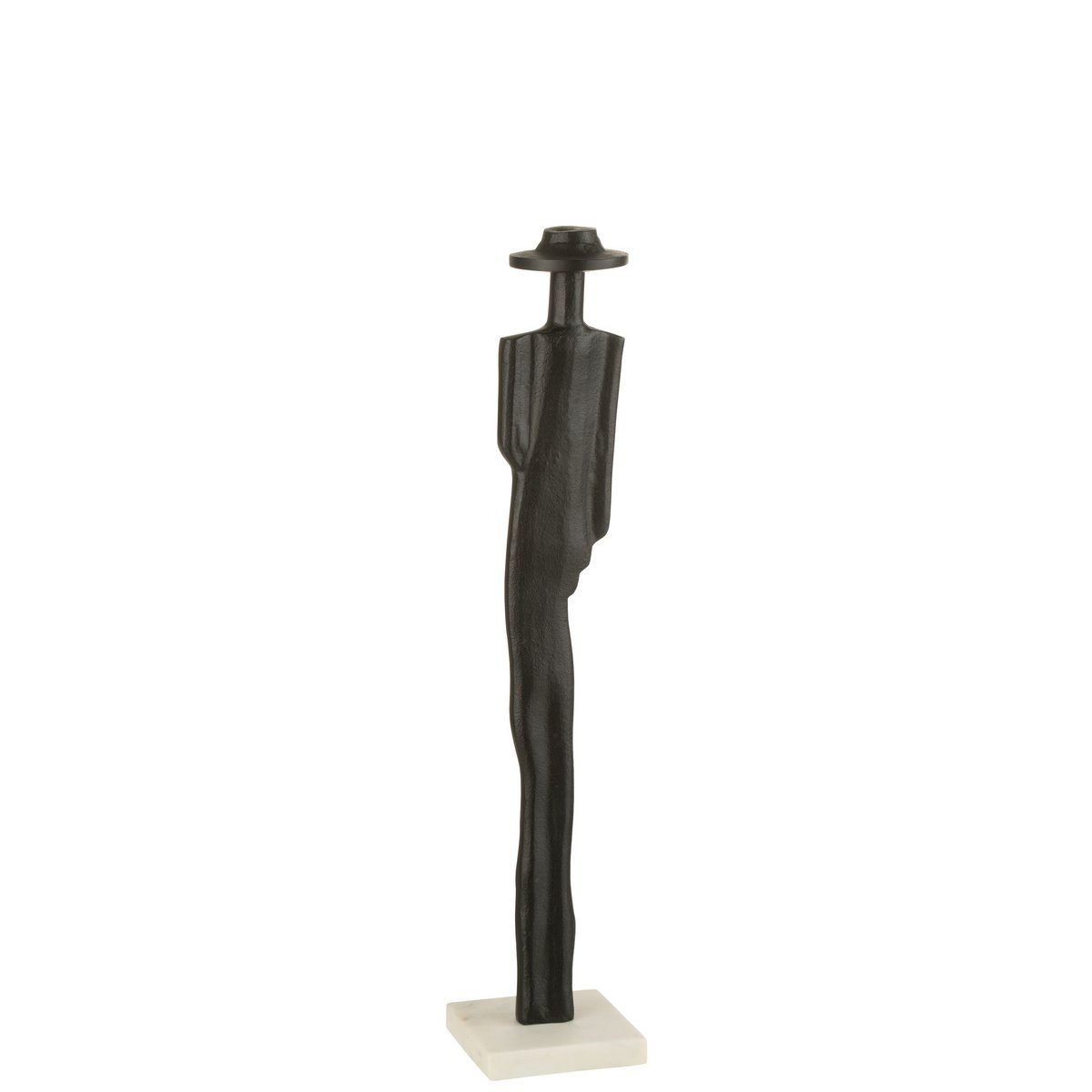 Figurine J-Line Personne en aluminium et marbre, noir et blanc, vue de face