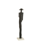 Figurine J-Line Personne en aluminium et marbre, noir et blanc, vue de face