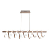 La lampe suspendue LED "Belleza", lampe à pendule en métal moderne et le plastique en nickel Matt et White, avec des LED fermement construites, 100 cm de long. L'éclairage idéal pour le salon, la salle à manger ou la cuisine.