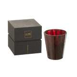 Bougie parfumée J-Line Noa en verre rouge, vue de face